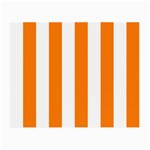 Vertical Stripes - White and Orange Small Glasses Cloth (2 Sides)