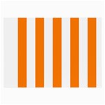 Vertical Stripes - White and Orange Large Glasses Cloth