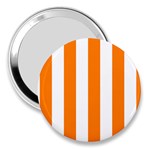 Vertical Stripes - White and Orange 3  Handbag Mirror