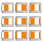 Vertical Stripes - White and Orange 9mm Italian Charm (9 pack)