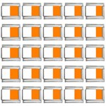 Vertical Stripes - White and Orange 9mm Italian Charm (25 pack)