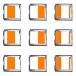 Vertical Stripes - White and Orange Mega Link Italian Charm (9 pack)