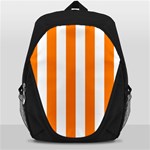 Vertical Stripes - White and Orange Backpack Bag