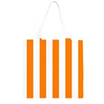 Vertical Stripes - White and Orange Grocery Light Tote Bag
