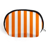 Vertical Stripes - White and Orange Accessory Pouch (Medium)