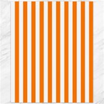 Vertical Stripes - White and Orange Canvas 11  x 14 