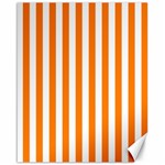 Vertical Stripes - White and Orange Canvas 16  x 20 