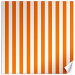 Vertical Stripes - White and Orange Canvas 20  x 20 