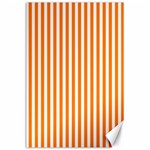 Vertical Stripes - White and Orange Canvas 24  x 36 