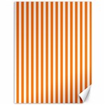 Vertical Stripes - White and Orange Canvas 36  x 48 