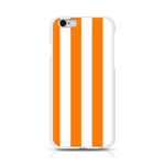 Vertical Stripes - White and Orange Apple iPhone 6/6S Silicone Case (Transparent)