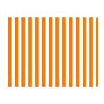 Vertical Stripes - White and Orange Double Sided Flano Blanket (Mini)