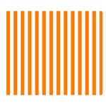 Vertical Stripes - White and Orange Double Sided Flano Blanket (Small)