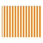 Vertical Stripes - White and Orange Double Sided Flano Blanket (Large)