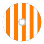 Vertical Stripes - White and Orange CD Wall Clock