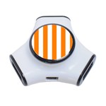 Vertical Stripes - White and Orange Portable USB Hub (One Side)