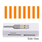 Vertical Stripes - White and Orange Memory Card Reader (Stick)