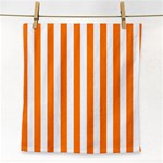 Vertical Stripes - White and Orange Face Towel