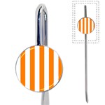Vertical Stripes - White and Orange Book Mark