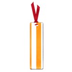 Vertical Stripes - White and Orange Small Book Mark