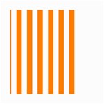 Vertical Stripes - White and Orange Small Garden Flag (Two Sides)