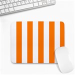 Vertical Stripes - White and Orange Small Mousepad