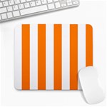 Vertical Stripes - White and Orange Large Mousepad