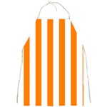 Vertical Stripes - White and Orange Full Print Apron