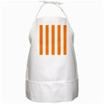 Vertical Stripes - White and Orange BBQ Apron