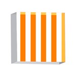 Vertical Stripes - White and Orange 4 x 4  Acrylic Photo Block