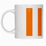 Vertical Stripes - White and Orange White Mug
