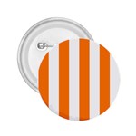 Vertical Stripes - White and Orange 2.25  Button