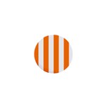 Vertical Stripes - White and Orange 1  Mini Magnet