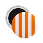 Vertical Stripes - White and Orange 2.25  Magnet