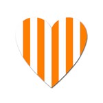 Vertical Stripes - White and Orange Magnet (Heart)
