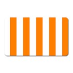 Vertical Stripes - White and Orange Magnet (Rectangular)