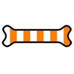 Vertical Stripes - White and Orange Magnet (Dog Bone)