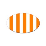 Vertical Stripes - White and Orange Sticker Oval (10 pack)