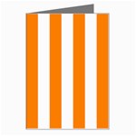 Vertical Stripes - White and Orange Greeting Card