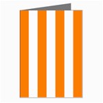 Vertical Stripes - White and Orange Greeting Cards (Pkg of 8)
