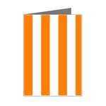 Vertical Stripes - White and Orange Mini Greeting Card