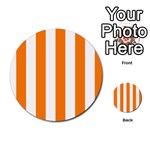 Vertical Stripes - White and Orange Multi-purpose Cards (Round)