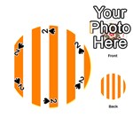 Vertical Stripes - White and Orange Playing Cards 54 (Round)