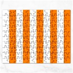 Vertical Stripes - White and Orange Jigsaw Puzzle (Rectangular)