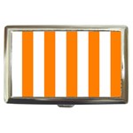 Vertical Stripes - White and Orange Cigarette Money Case