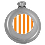 Vertical Stripes - White and Orange Hip Flask (5 oz)