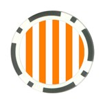 Vertical Stripes - White and Orange Poker Chip Card Guard