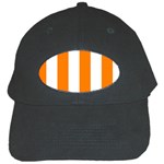 Vertical Stripes - White and Orange Black Cap