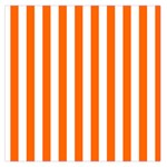 Vertical Stripes - White and Safety Orange Large Satin Scarf (Square)