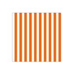 Vertical Stripes - White and Safety Orange Satin Bandana Scarf